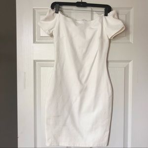 Lulu’s off the shoulder white bodycon dress